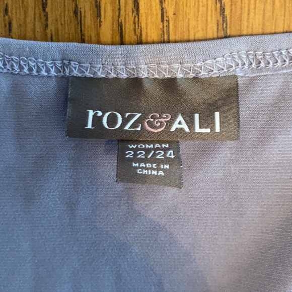 Roz & Ali Gray Silver Sequin Scoop Neck Tank Top 22/24 - Picture 4 of 6